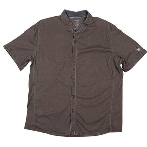 KUHL Wildfibre Innovator Shirt Mens XL Organic Cotton Knit Print Button Front